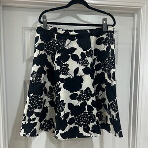 Floral Black and White Women's Skirt